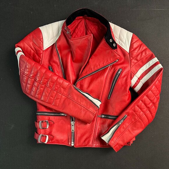 Vintage 80's Echtes Leder Motorcycle Jacket